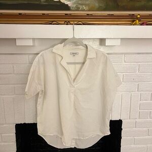 Madewell Cream Short Sleeve Top